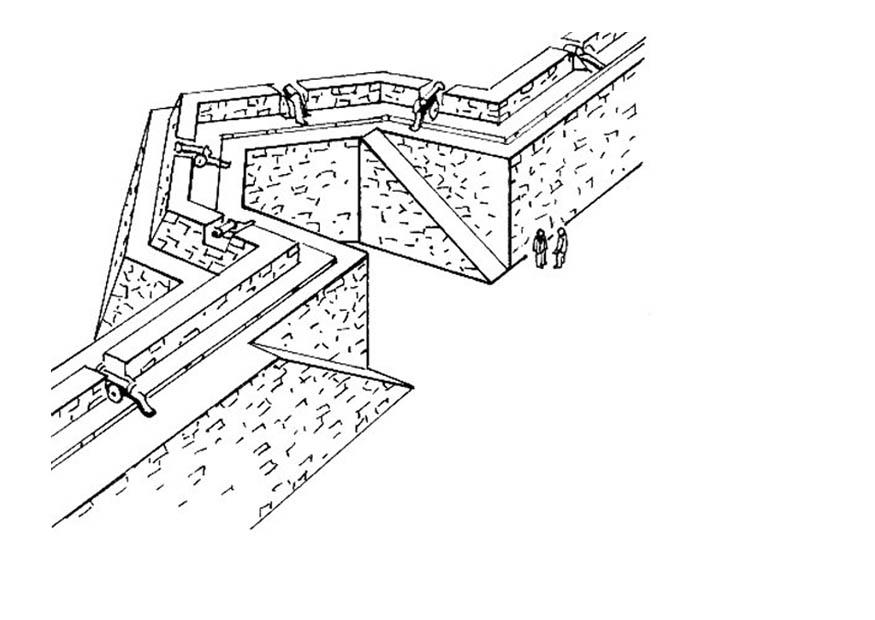Disegno da colorare muro della cittA  - fortezza